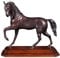 Casa Padrino Luxus Bronzefigur Pferd mit Holzsockel Bronze/Braun 42 x 17 x H. 40 cm - Dekofigur