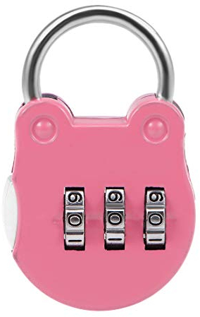 sourcing map 3-stelliges Kombinationsschloss, 3 mm Stahl Bügel Durchmesser Schloss Pink aus Zinklegierung 1 Pack