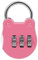 sourcing map 3-stelliges Kombinationsschloss, 3 mm Stahl Bügel Durchmesser Schloss Pink aus Zinklegierung 1 Pack