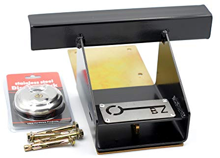 Heavy Duty Unbreakable Garage Door Defender Lock with Padlock and Fixings - Black