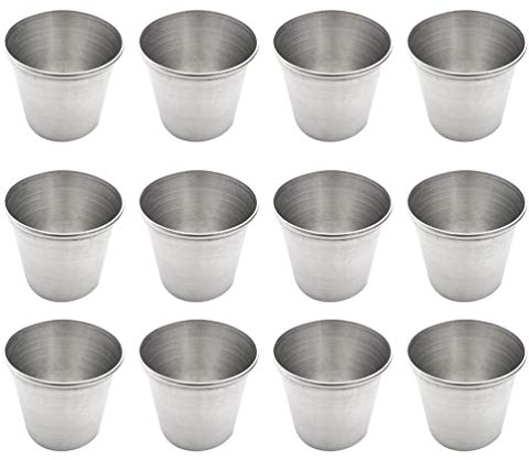 TOYANDONA 12 Stück Edelstahl-Schnapsbecher trinken tragbare Edelstahl-Schnapsgläser Weinbecher Trinkbecher für Whisky Schnaps (70ml)
