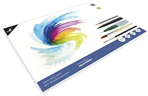 Kangaro KTC Aquarellpapier 32x24cm, 300 gram, 16 Blatt, cremeweiss. Kangaro