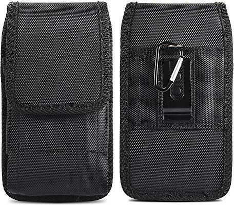 JIUNINE Outdoor Handyhülle für Nokia 2720/105 / 106, Gürteltasche Handytasche Oxford Leinwand Gürtel Schutzhülle Case Kompatibel mit Nokia 216/3310 / 130 3,5-4,0 Zoll Smartphone, Schwarz