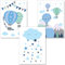 PREMYO Bilder Kinderzimmer Deko Jungen - Heißluft-Ballon Poster Set Babyzimmer - Wandbilder Schlafzimmer Wolke Blau A4