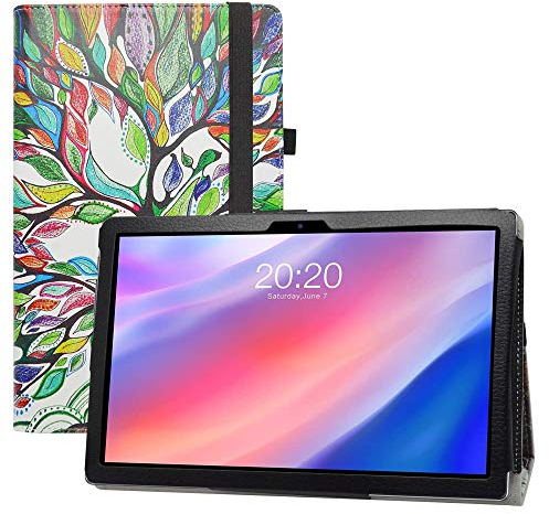 LFDZ Compatible avec TECLAST P20HD Coque,Slim Fit PU Cuir Etui et Pliable Stand Housse Support Ultra-Mince et Léger Etui Cover Coque Case pour 10.1 TECLAST P20HD/TECLAST M40/M40 Pro,Love Tree