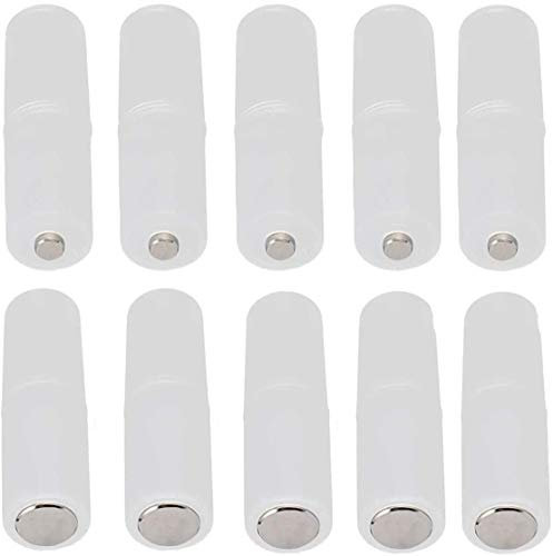 Battery Adapter Converter for AAA to AA Battery Transparent Cases Holder Shell with Metal Contacts on Bottom(Clear Color,Pack of 10)