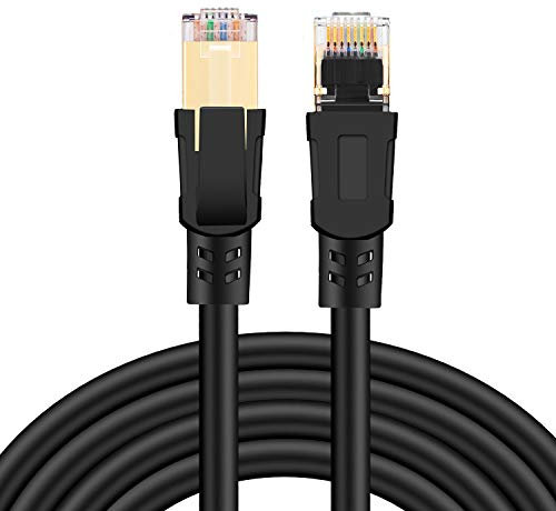Eono Cable Ethernet Cat 8-20M Cable de Red Ethernet Network LAN 40 Gbps, 2000MHz SFTP con Conector RJ45 para PS5, Xbox, PC, TV, Router, Switch (20M)