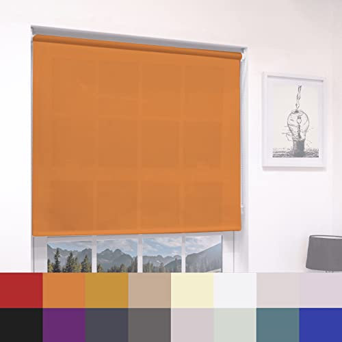 Burnt Orange Plain Dim Out Fabric Roller Blind Made To Measure All Fitting Included Easy Fit Child Safe Maximum size of 60cm Width x 160cm Drop