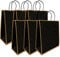 Taeku Kraft Geschenktaschen mit Henkel, 6 Stück Kraftpapier Geschenktüten Verdicken Kindergeburtstag Mitgebsel Tüten für Weihnachten Partys Hochzeiten Süßigkeiten 26 x 12.5 x 33 cm (Schwarz)