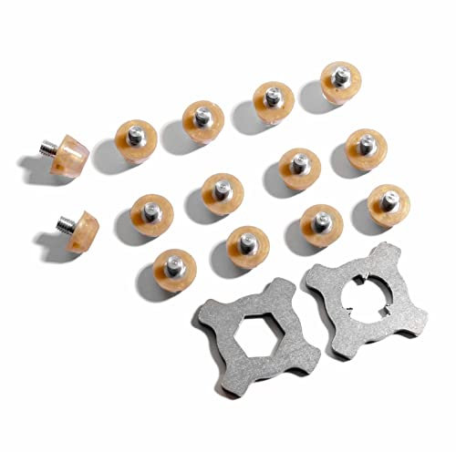 Gummistollen für Fußballschuhe - 14 Fußballstollen Standardgewinde mit Stollenschlüssel-TPU Studs (Transluzent vergoldet)