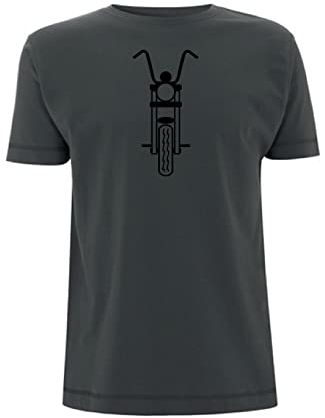 Simple Ape Hanger Chopper Bike T Shirt Low Rider Biker Cruz Motorcycle Show Shirt Retro Vintage Gift for Dad Brother Uncle Mens (XX Large, Grey)