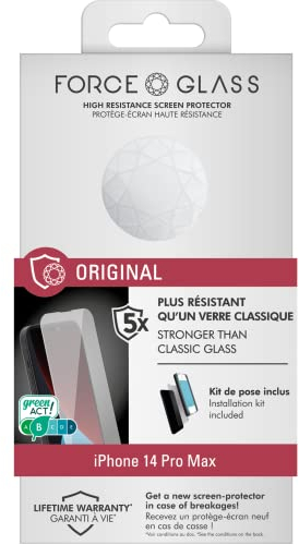 Protège écran iPhone 14 Pro Max Original Garanti à vie Force Glass