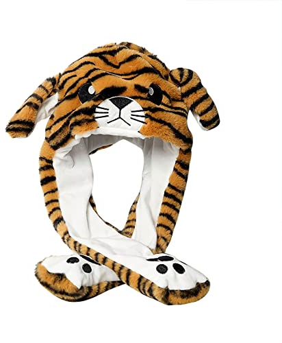 ISAKEN Hasenhut mit beweglichen Ohren Hasenohren Hut Plüsch Kaninchen Hut, Foto Requisiten Plüschkappe Lustige Hasenmütze Springender Hut Partyhüte Urlaub Cosplay Mütze Hut für Erwachsene Kinder