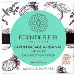 Écrin de Fleur - Handgemachte Bio Rasierseife, natürlicher Minzduft, mit Sheabutter, 1x55g