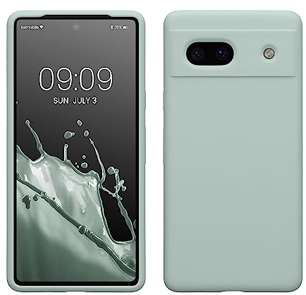 kwmobile Handyhülle für Google Pixel 7a Hülle, für Pixel 7a Case - Hülle Silikon - kabelloses Laden - Cool Mint