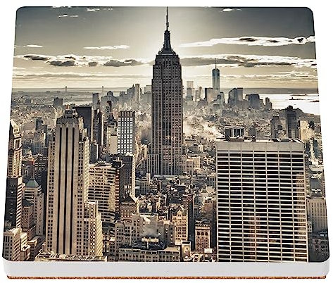 sous Verre en céramique - New York Manhattan Empire State Building Ville Gratte Ciel - 1 unité (100 x 100 mm)