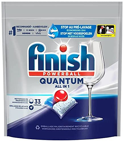 Finish - Tablettes lave-vaisselle Quantum 33 unité (1 pack) Comprimé Nettoyage général des plats et des ustensiles de cuisine