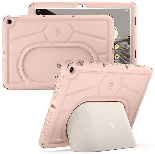 Poetic TurtleSkin Series for Google Pixel Tablet Case 11 inch (2023), Heavy Duty Shockproof Rugged Kids Friendly Drop Protection Silicone Cover Case, Rose
