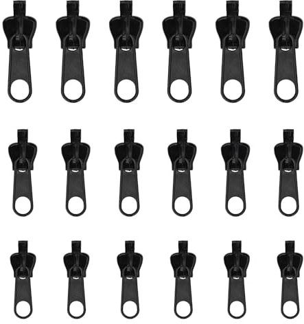 24 Stück Reißverschluss Zipper Pull, Reißverschluss-Fixierer Abnehmbar Reißverschluss-Reparatur-Set Ziehen von Reißverschluss Schieber Ersatzschieber für Jacke Mantel Gepäck (Schwarz)