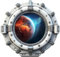 Wandtattoo Bullauge mit Mars in Space Fenster in andere Welt Portal Schiffsfenster Kinderzimmer Wandaufkleber (50x48cm Mars in Space)
