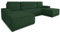 Wohnlandschaft mit Schlaffunktion Totti - U-Form Couch, Schlafsofa mit Bettkasten, Couchgranitur mit Bettfunktion, Big Sofa, Cord Stoff, Wohnzimmer (Grün (Poso 014))