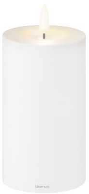 blomus LED Kerze NOCA | Batteriebetriebene Stumpenkerze mit Timerfunktion | Outdoor geeignet & spritzwassergeschützt | Farbe White | Größe M