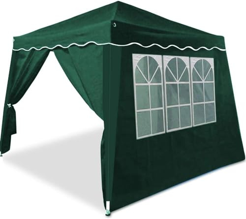 CASARIA® Pavillon Pop-Up 3x3m inkl. 4X Seitenteile Farbauswahl UV-Schutz 50+ inkl. Tasche wasserdicht faltbar Faltpavillon Zelt Festival Capri Grün