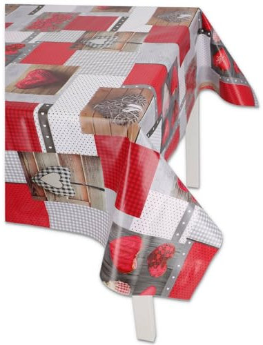 Casatessile Shabby italienische Tischdecke mit Kunststoffbeschichtung Tischdecke Wachs, Tischdecke Kunststoff - VAR. 2, 4 SITZEN 140X140 cm.