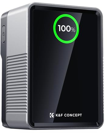 K&F Concept KF-V99 Pro Mini V Mount Akku 99Wh 14.8V 6700mAh,V Lock Battery mit 100W PD USB-C Schnellladung mit D-TAP/Type-A/DC/USB-A/Type-C für Video Kamera Camcorder für BMPCC 4k 6k PS099E