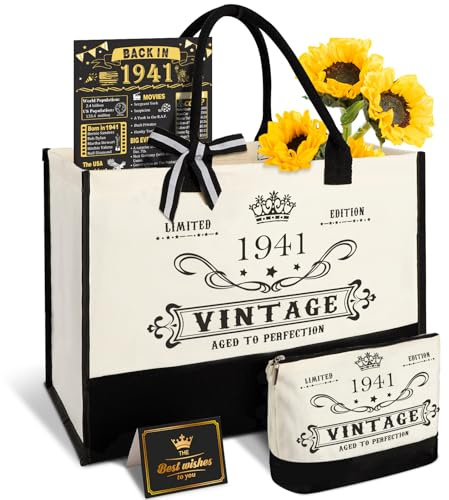 YeohJoy Birthday Gifts for Women Canvas Tote Bag&Cosmetic Bag&Back in Poster, Unique Birthday Gifts for Mom Wife Friends Her