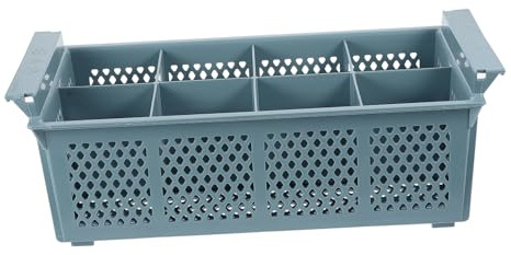 OKUMEYR Dishwasher Easy to Carry with 8 Compartments Plastic Basket Cutlery Drain Basket for Kitchen Storage of Utensils Suitable for Kitchen and Office Use