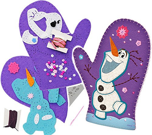 alles-meine.de GmbH Bastelset - Filz - Disne. die Eiskönigin - Frozen/Olaf - zum Sticken, einfaches Nähen per Hand - Komplettset filzen Eulen - Creativ - Filzset zum Bastel..