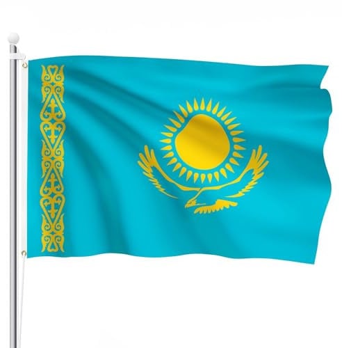 Hissflagge Flagge Fahne Fahnen Flaggen Nationalflagge 90x150 cm (Kasachstan)