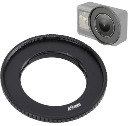 For Action 4 Camera Lens Adapter Ring, 49mm Filter Adapter Ring, Aluminum Alloy Sports Camera Snap On Lens Adapter Ring, Supports Multiple Filter Stacking