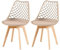 EGGREE 2er-Set Skandinavische AusgehöHlte Esszimmerstühle SGS GeprüFt, Set of 2 Gepolsterte HerausgehöHlt KüChenstüHle Retro BüRostüHle, Beine Aus Massiver Buche - Khaki