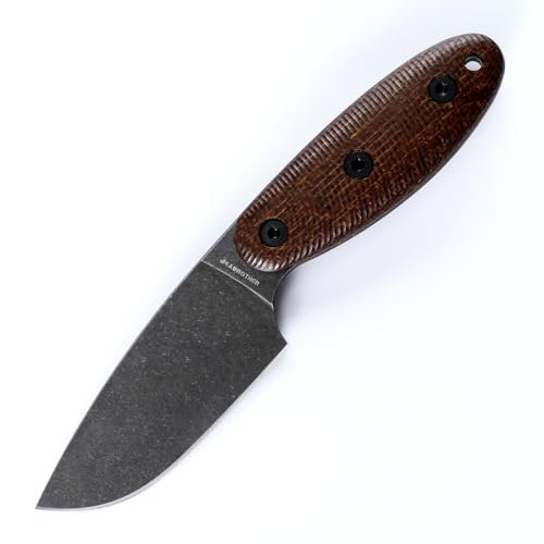 JEABROTHER Dc53 couteau fixe en acier avec kydex scabbard - couteau EDC Outdoor Camping fruit pour homme (Noir)