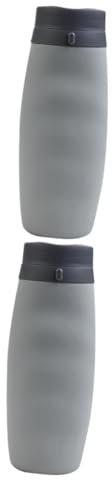 BESPORTBLE 2 Jarras De Agua Plegables Grandes Recipientes para Jugo Botellas Embudos Recipientes para Agua con Grifo Hervidores Portátiles Copas De Agua Gel De Sílice Gris Reutilizable