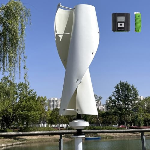 ZHOZHUT 5KW Kit di Generatore Eolico 24V / 48V / 96V Generatore Eolico Verticale con Controller E Scaricatore, Generatore Eolico A Levitazione Magnetica A Spirale per Esterno Giardino Casa,5000w,96V