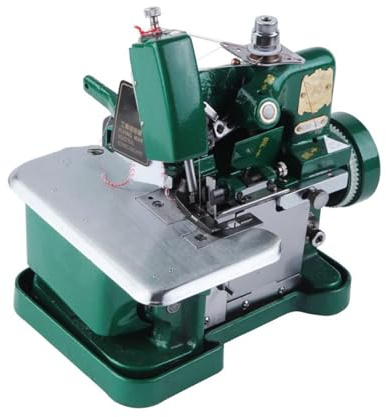 Macchina da cucire overlock, tagliacuci portatile per pelle con 3000 punti/min, lunghezza punto regolabile, strumento per orlatura e cucitura a punto di copertura(Green)