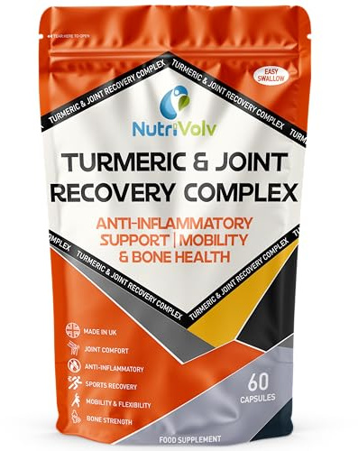 Turmeric & Joint Recovery Complex | 60 Capsules | 95% Curcuminoids, Boswellia, Marine Collagen, MSM, D3 & Magnesium | Mobility Support & Bone Health | Anti-Inflammatory | UK Made | by NutriVolv