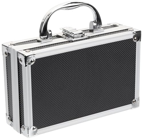 Aluminium Werkzeugkasten Organizer Schwarz, Multifunktional und Tragbar | Werkzeugaufbewahrungsbox aus Aluminiumlegierung, Kompakter Organisator für Unterwegs, Robustes Gehäuse