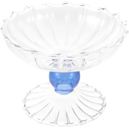 JOINPAYA Bol à Fruits en Verre 350 Ml Coupe Vintage sur Pied pour Table Basse Salon Usage Familial Plat à Dessert et Corbeille de Fruits