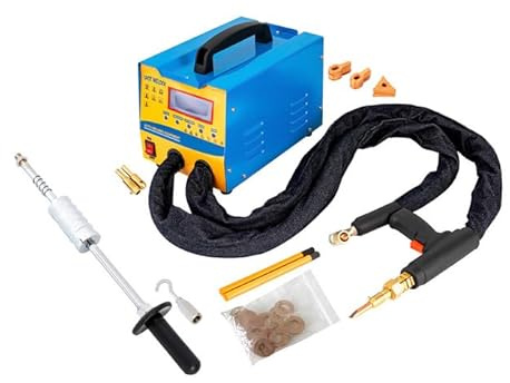 Spot Welder Dent Puller 3000W 7 Modes, Rubber Tire & Resistance Heat Cutting, Industrial Welding Tool, Adjustable Blue Machine for Auto Repair Professionals