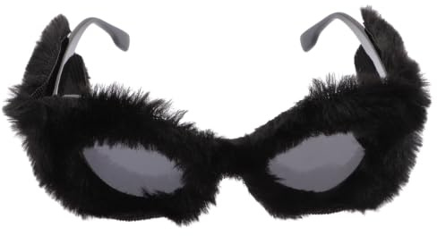 ELEOUTI 1 Paar Plüsch PC Brille als Lustige Party Requisite für Abschlussfeier mit Praktischer nicht Leicht Fallender Party Foto Requisite in Schwarz
