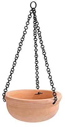Dehner Hängeampel, Schale rund, Ø 30 cm, Höhe ca. 16 cm, Terrakotta