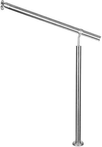 Edelstahl Handlauf Treppengeländer Geländer für Treppe Treppen mit Wandhalter seitliche Montage Wand Halterung Auswahl Länge mit Montagematerial Handläufe V2Aox, Länge:100 cm