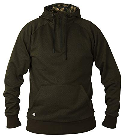 Fox Chunk Dark Olive Hoodie - Angelpullover für Karpfenangler, Pullover für Angler, Kapuzenpullover, Hoody, Sweatshirt, Größe:S