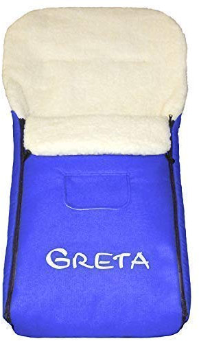 Baby-Joy Fußsack KAI 105 cm filzfrei aus Lammwolle und Polyester für Kinderwagen, Buggy und Schlitten, Super-Wash Thermofußsack, personalisiert mit Name | Farbe: 04 Blau