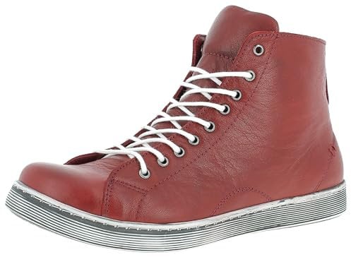 Andrea Conti Damen 0341500 Schnürboots Sneaker High mit Reißverschluss, Größe:42 EU, Farbe:Rot