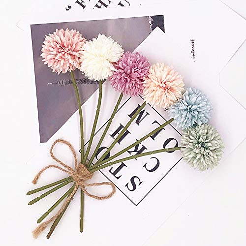 SHINE-CO LIGHTING Künstliche Chrysanthemen-Kugel, Hortensien, Blumen, mehrfarbig, Blumenstrauß, herrliche Moral, für Zuhause, Garten, Party, Hochzeit, Dekoration, 6 Stück
